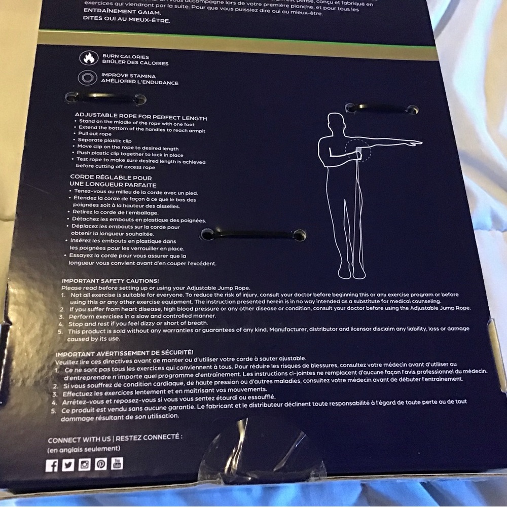 Gaiam Adjustable Speed Jump Rope Lilac NEW - Picture 6 of 8